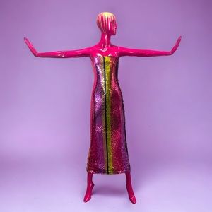 SUGARLIPS • XS Strapless Rainbow Sequin Maxi Dress